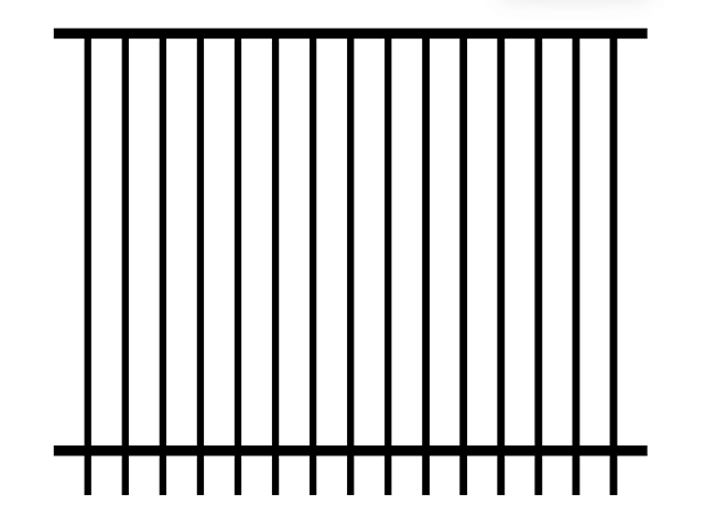 Balkondeck-Handlauf, zwei Schienen, flacher Zaun